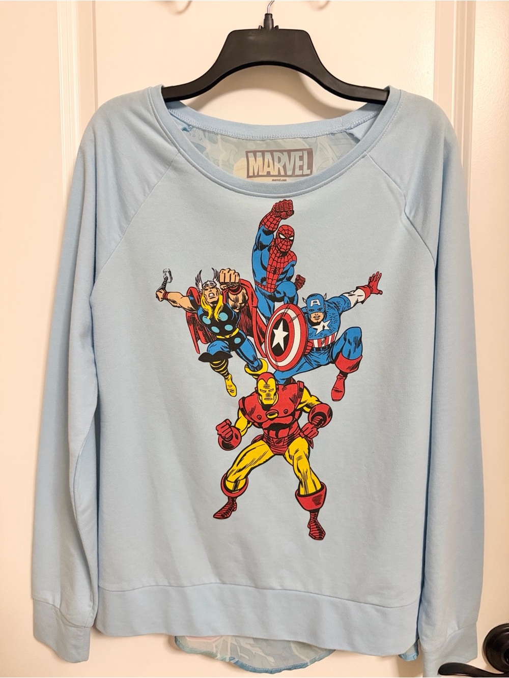 NWOT Marvel Lightweight Sweatshirt with Classic Superhero Print